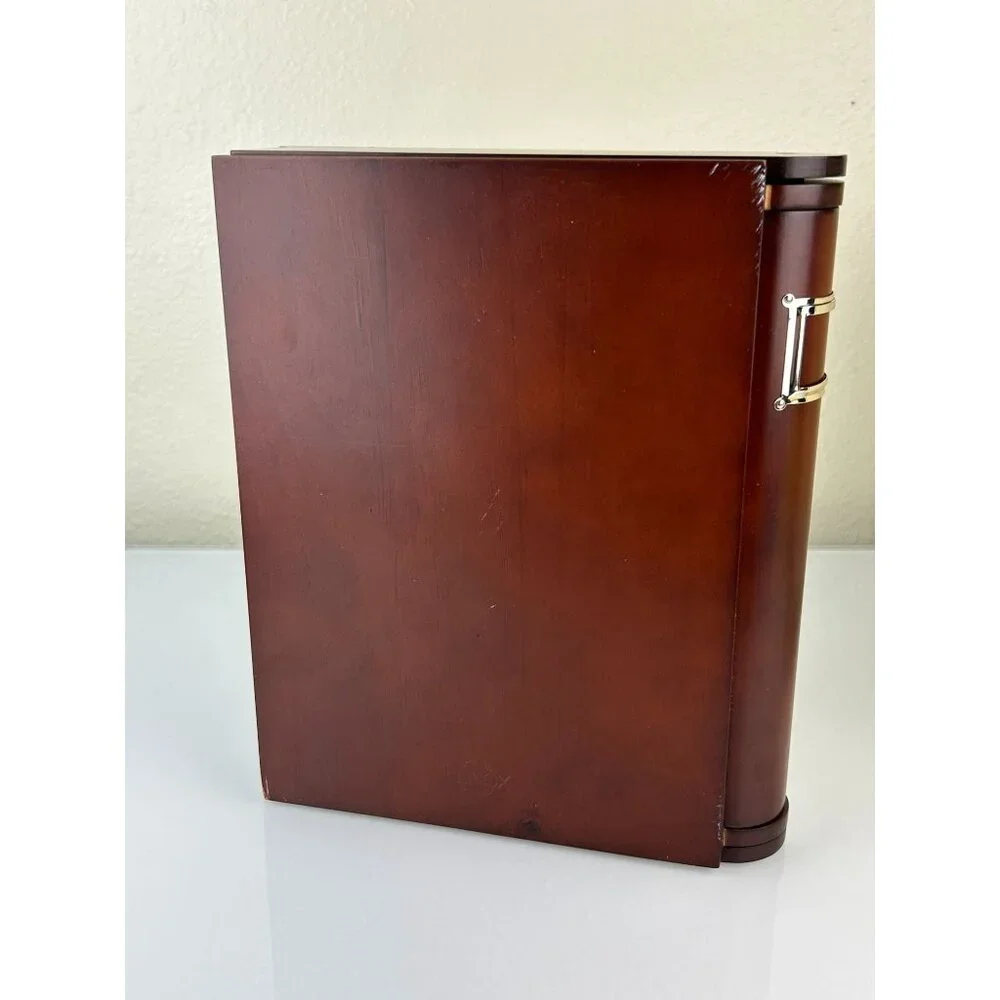 Lenox Forevermore Bookshelf Photo Album Wood Silver Tone Hearts Storage READ